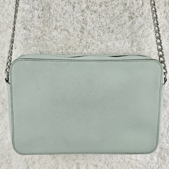 MICHAEL KORS Mint Green Patchwork Tiles Jet Set Camera Crossbody Bag Chain Strap - Picture 3 of 12